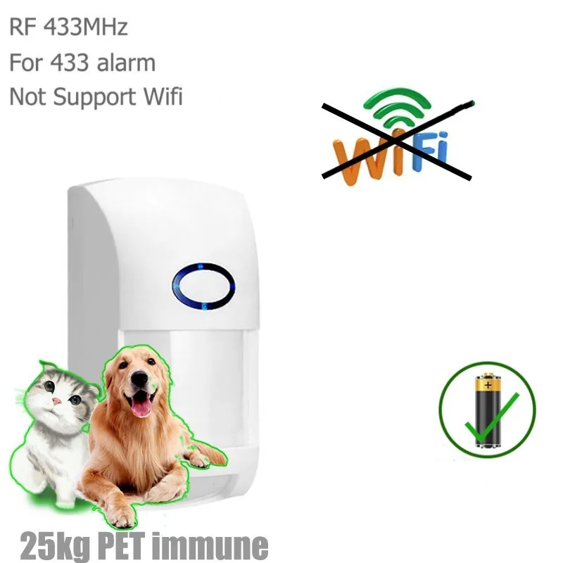 433mhz CT60M Wireless Anti Pet Detector PIR Detector Motion Sensor for DIY Wifi GSM Home Intruder Burglar Alarm System 1PC UNIT