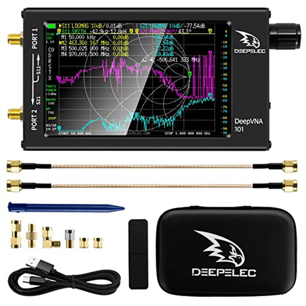 nanovna f fw vector network analyzer medindo parametros s 10khz15ghz hf vhf uhf polegada v104 01