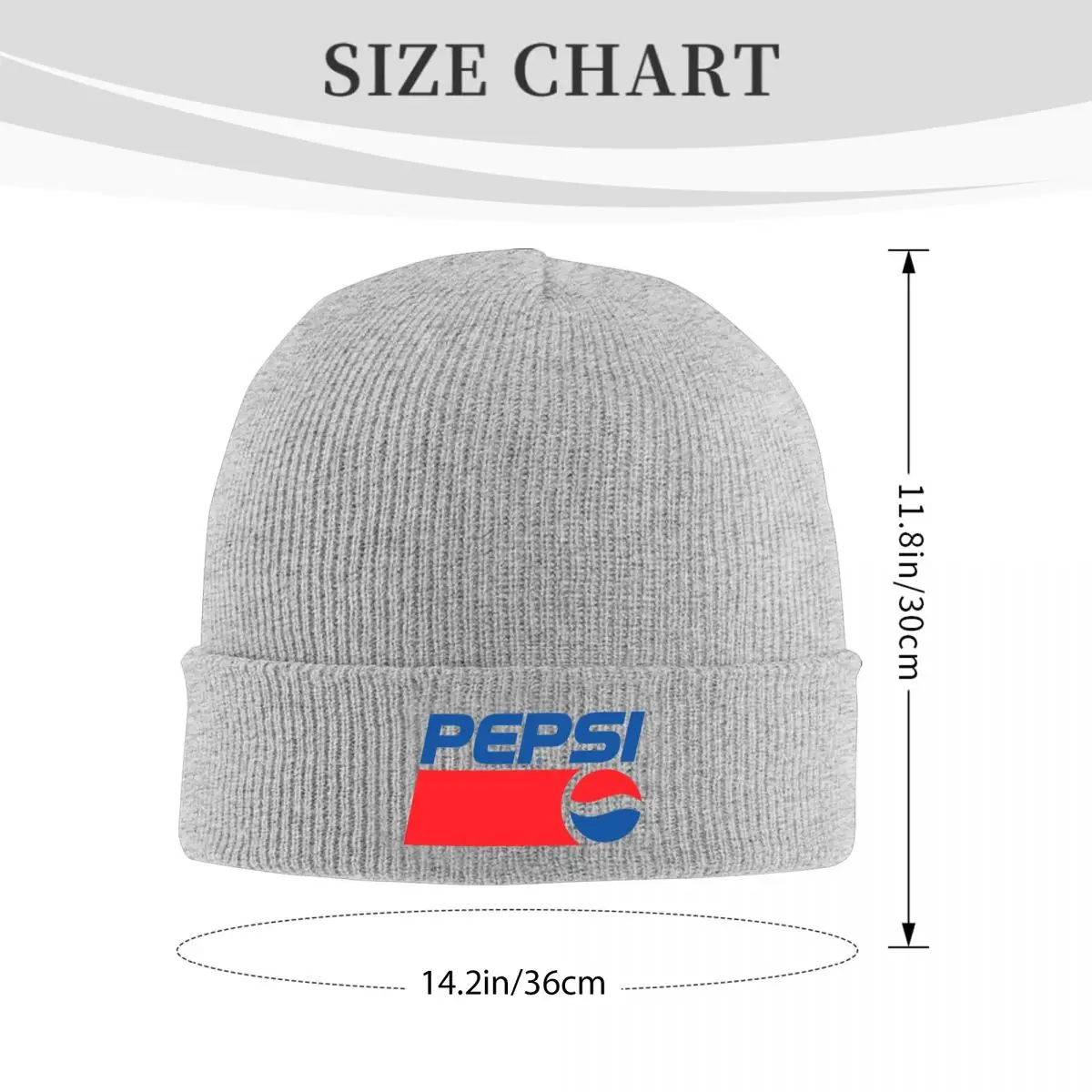 P-Pepsi Unisex Acrylic Knit Beanie, Cozy and Warm Winter Hat, Lightweight Slouchy Cap for Outdoor Activities