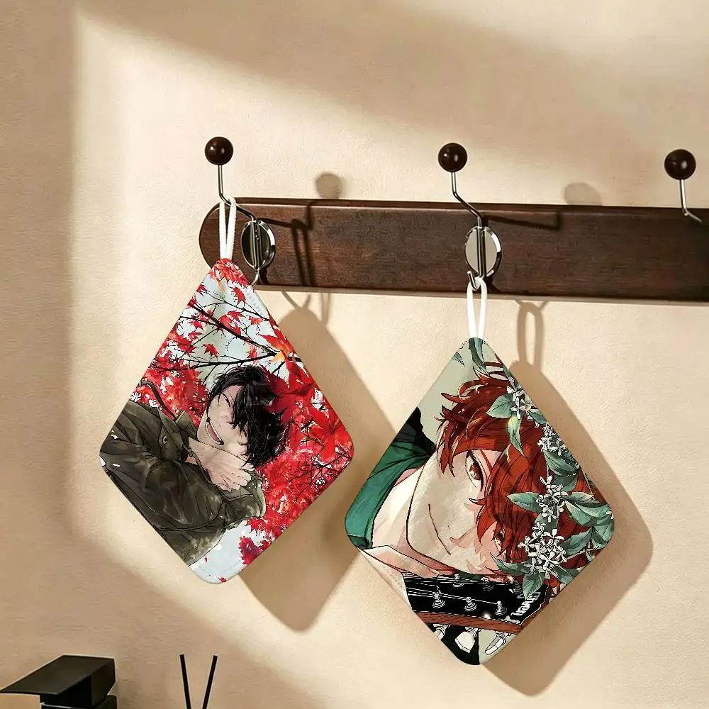 Japanses Cartoon Given Household Hanging Towel, Polyester Cotton Hand Wiping Towel, Sturdy for Bathroom Bedroom
