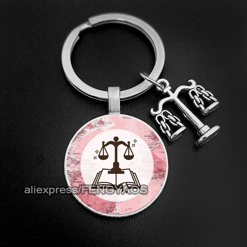 2023 Lawyer Keychain Accessories Justice Scale Keychains for Judge Justice Hammer Key Hloder Gift for Law Student