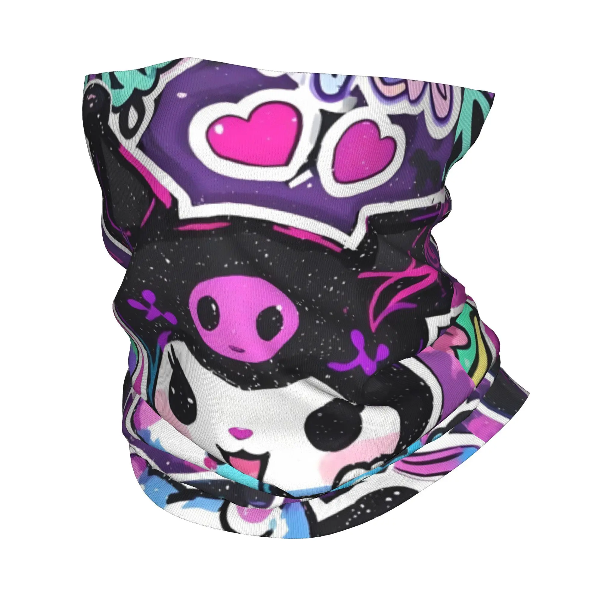 

Бандана на заказ Kuromi из мультфильма, теплая бандана для шеи, мужской и женский зимний лыжный походный шарф, гетры, классический чехол для лица в стиле аниме