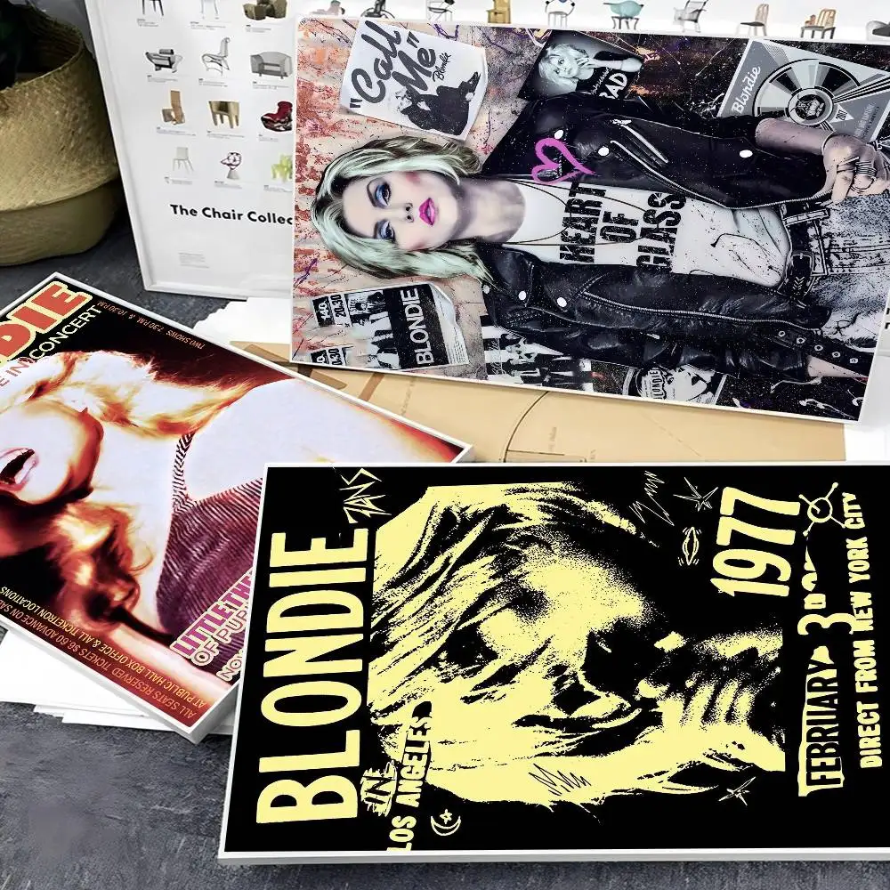 فاسق روك باند بي بلوندي ورق أبيض ملصق HD جودة ملصق جدار الفن اللوحة غرفة الدراسة جدار ديكور #2