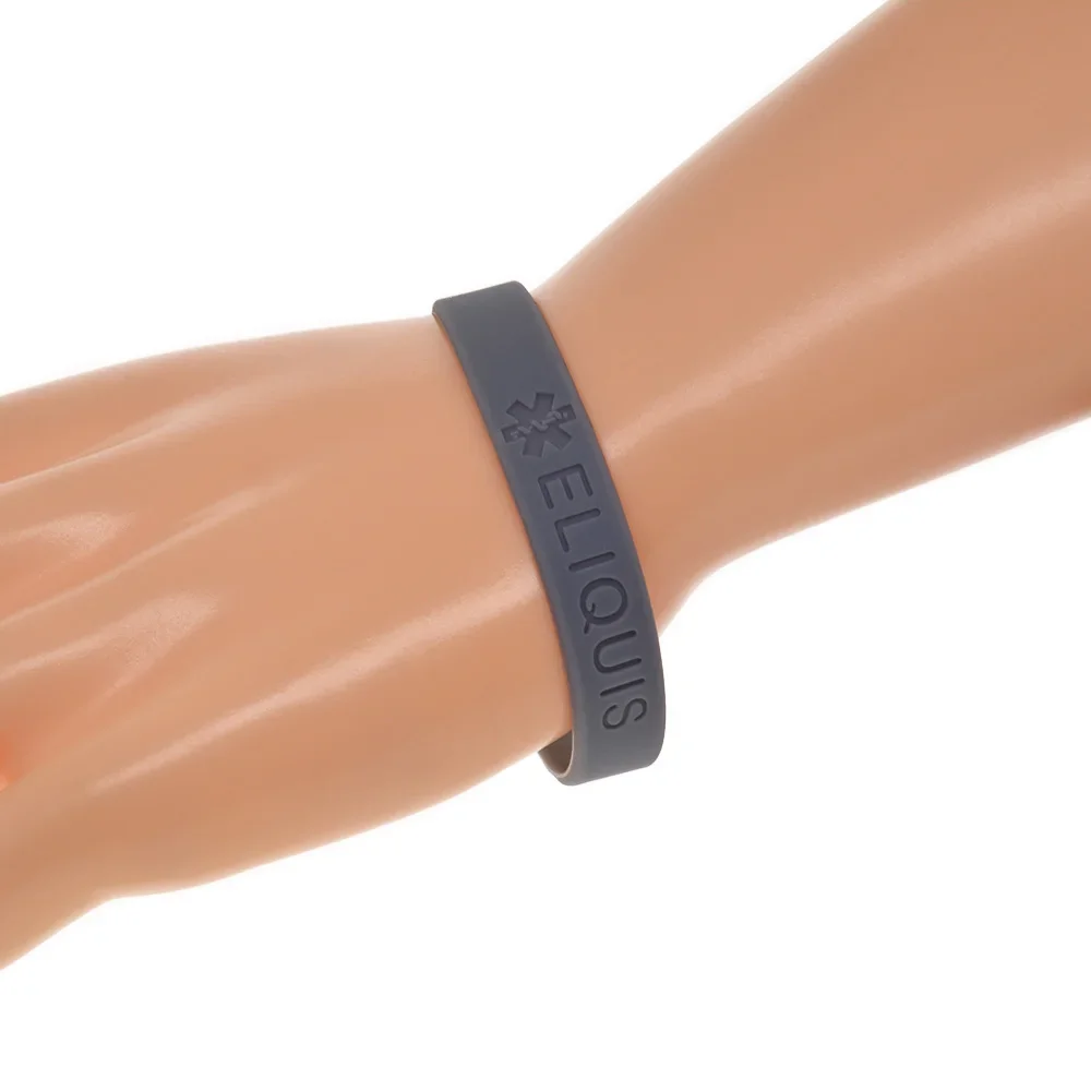 50 Stück Eliquis Silikon-Armband, medizinisches Warnarmband für Unisex, Patientensicherheits-Erinnerungsband – Detail 9