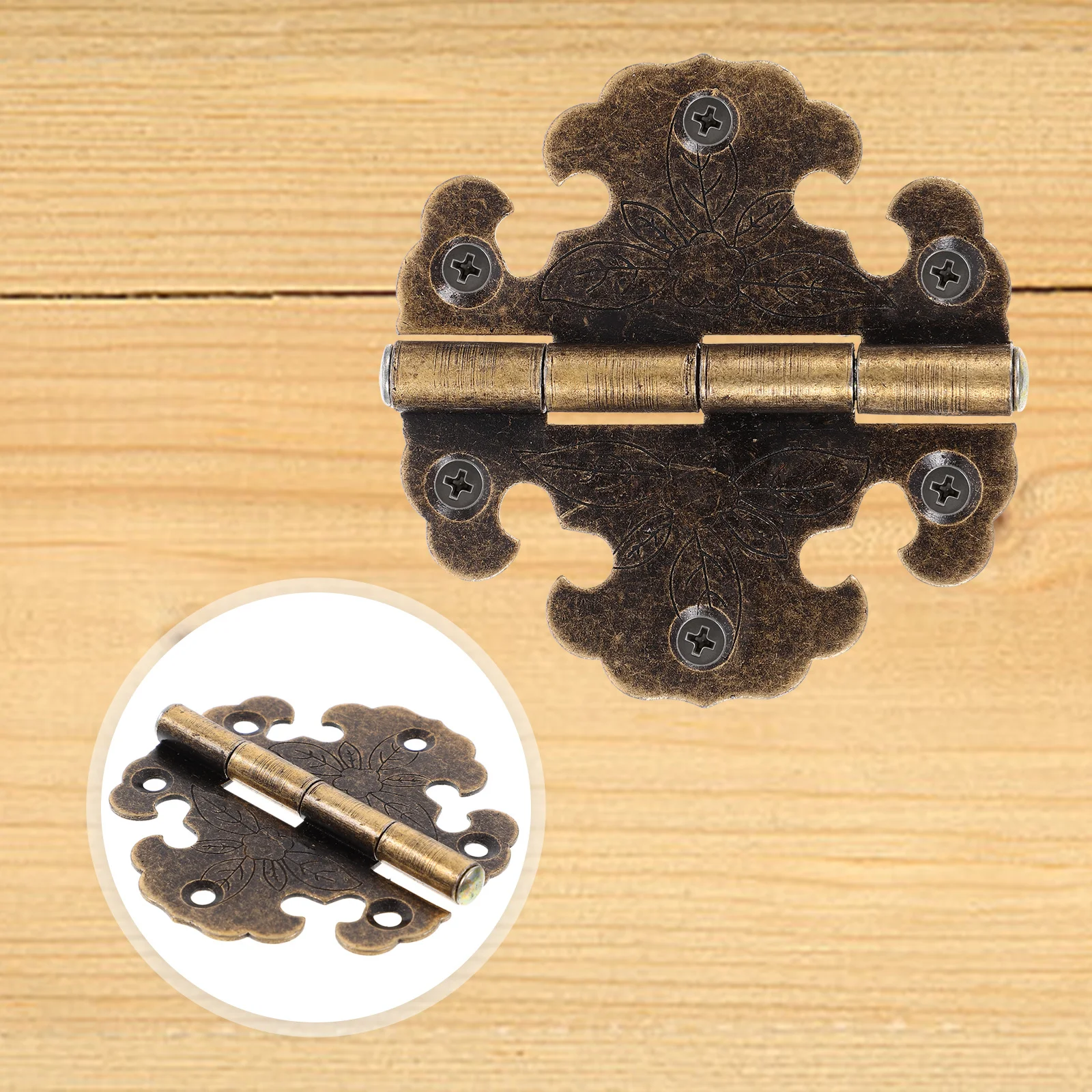 

4Pcs Vintage Zinc Alloy Furniture Hinges Retro Metal Hinges for Cabinet Wooden Box Door Replacement Door Hinge