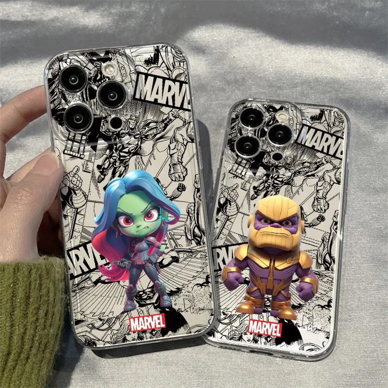 Marvel Avengers Thanos Gamora For Samsung S24 S23 S22 S21 S20 FE Note 20 10 Ultra Plus Transparent Space Phone Case Funda Cover