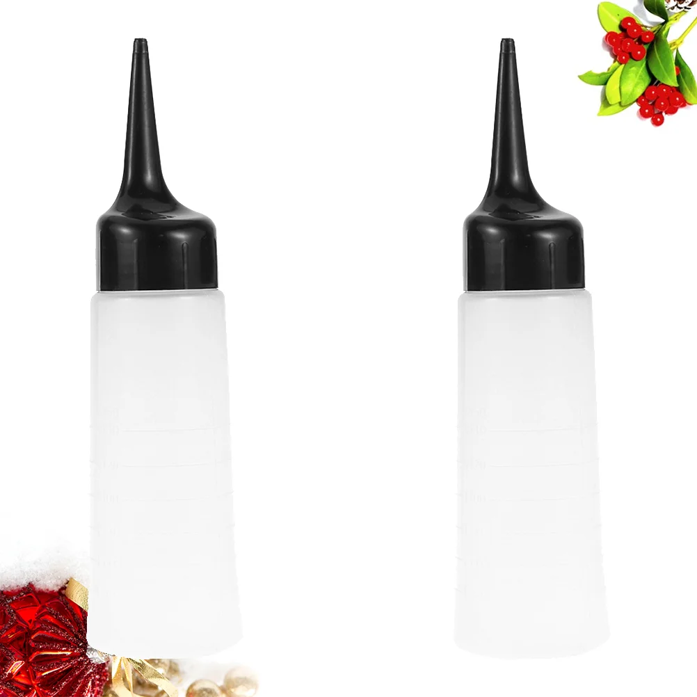 

2 Pcs Beauty Salon Small Soft Plastic Shampoo Bottle Oblique Mouth Squeeze Hair Dyed Perm Pot Dry Cleaning Container Refillable