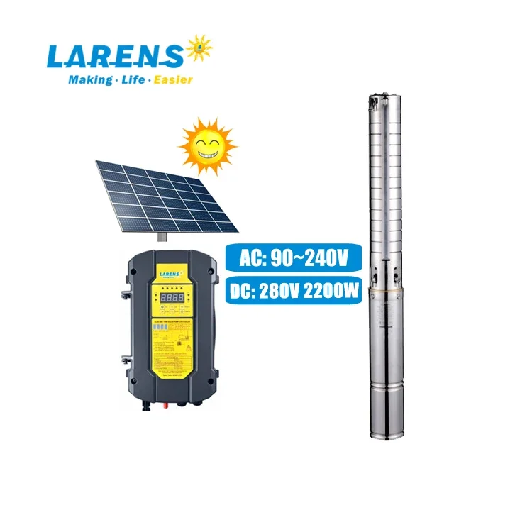 3PSS-H AC DC 3 2200W Deep Well Submersible Solar Power Water Pump System Solar Borehole Pumps For Agriculture Irrigation