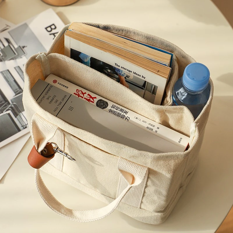 Canvas Insulation Bag Ice Pack Bento Pouch Picnic Handbag Japanese Style Thermal Insulation Food Container Lunch Storage