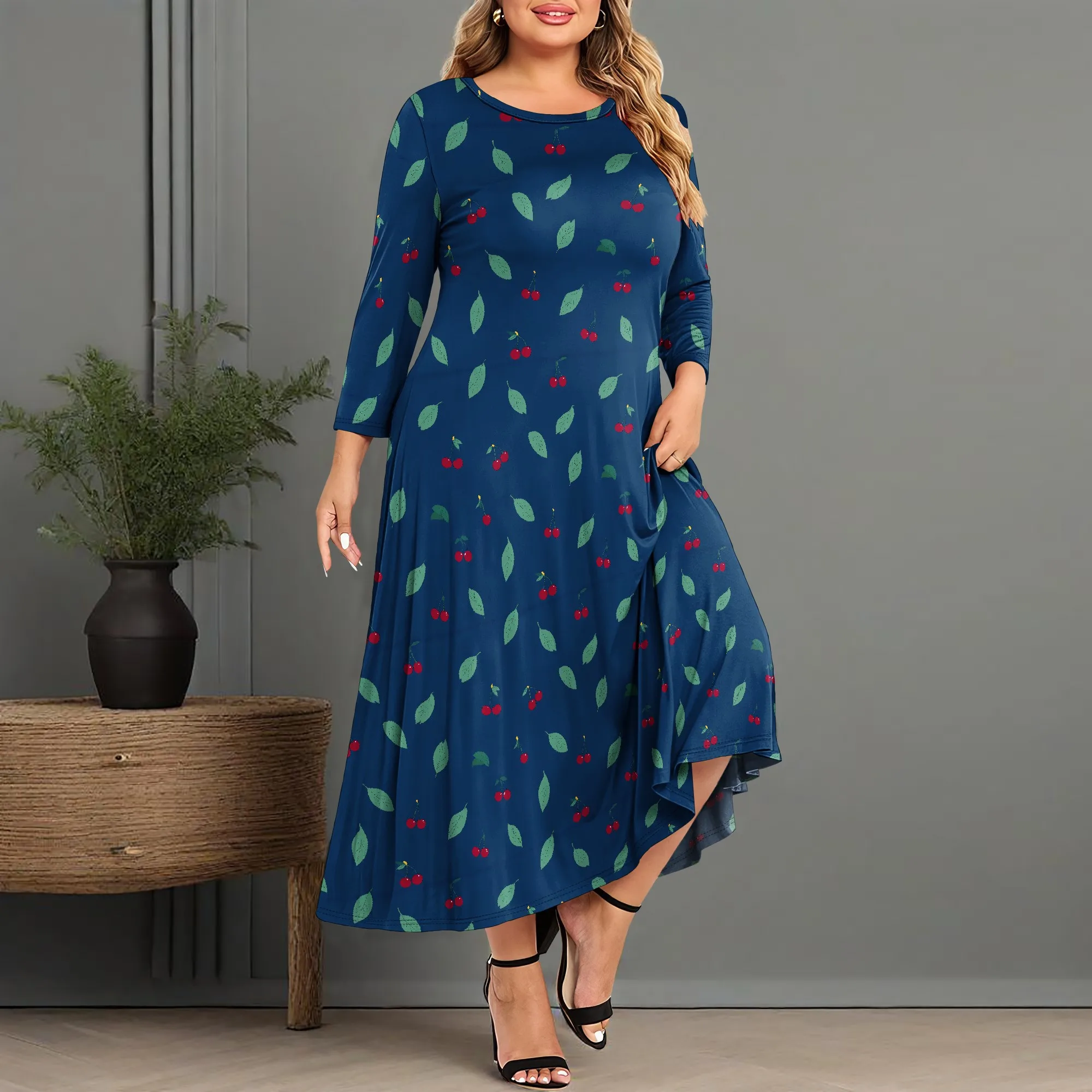 

Womens Casual XL-6XL Long Sleeve Plus Size Maxi Dresses