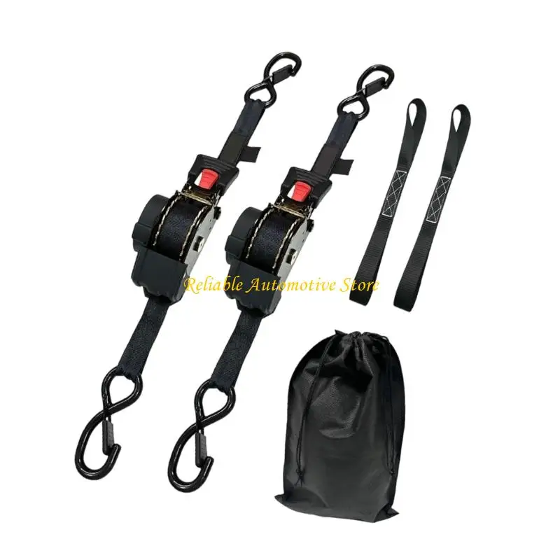 M68B Strong 500KG Load Capacity Motorcycle Bungee Cords Retractable Ratchet Straps For Outdoor Camping