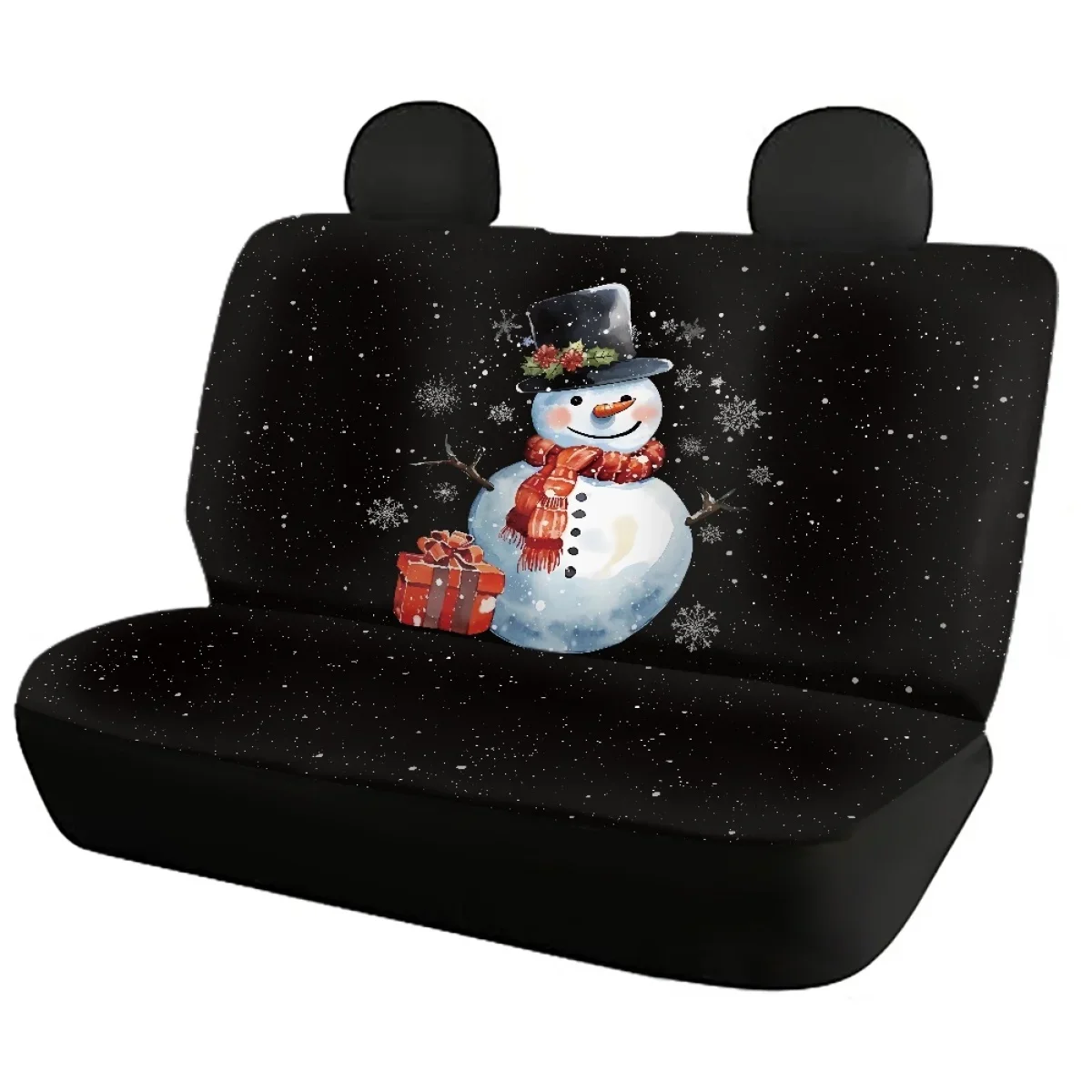 New Merry Christmas Santa Claus Snowman Pattern Car Front Back Seat Cover Set Brand Easy Install Washable Interior Spare Parts