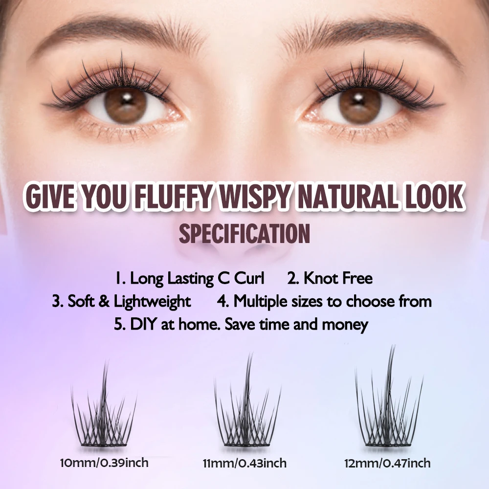 EASITENSION False Eyelash Cluster False Eyelash 36 clusters per box, natural and thick false eyelashes, convenient and practical