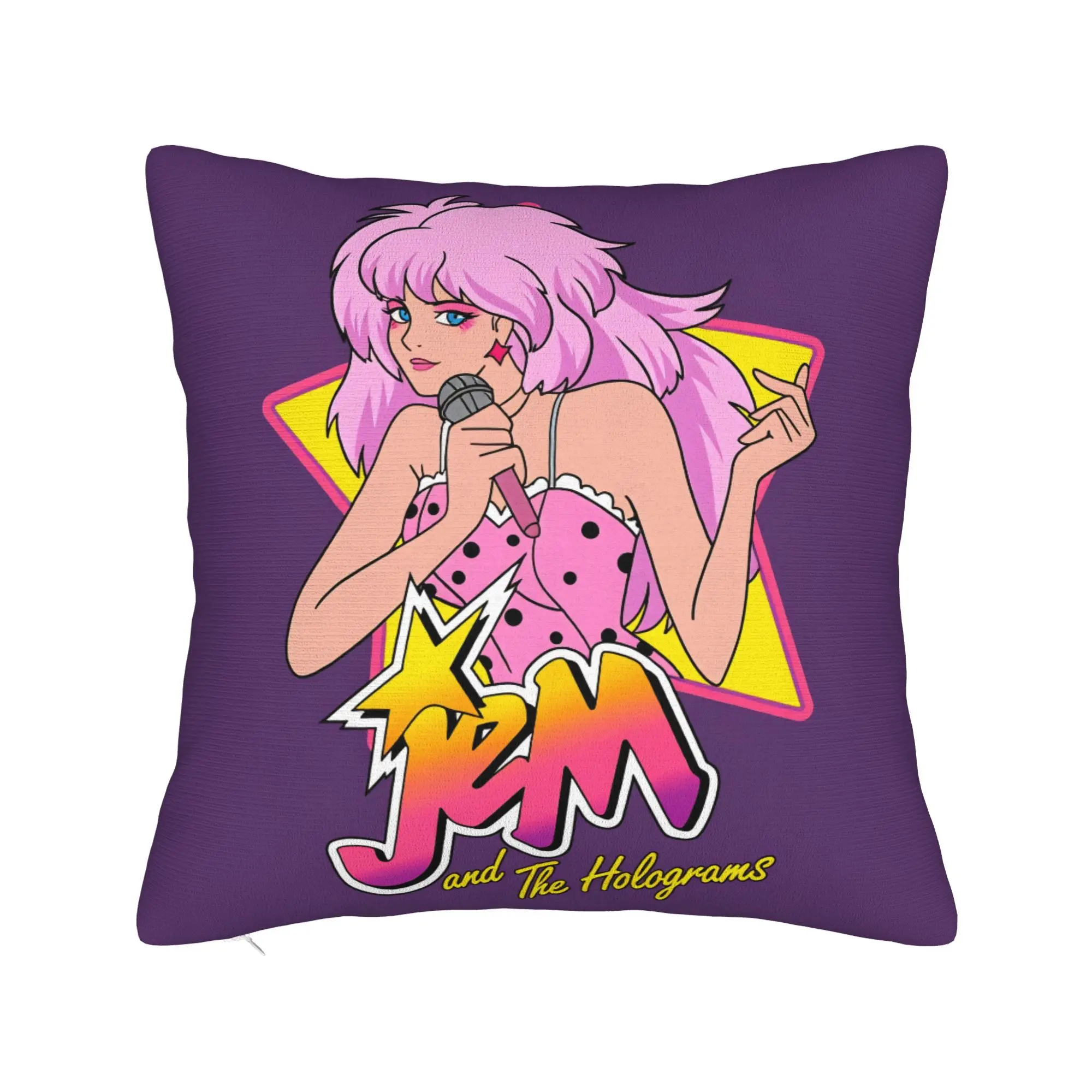 Kpop Jem and the Holograms Pillow Cover  Cute Funny Pillow Case For Living Room Sofa Square Pillowcases Birthday Present
