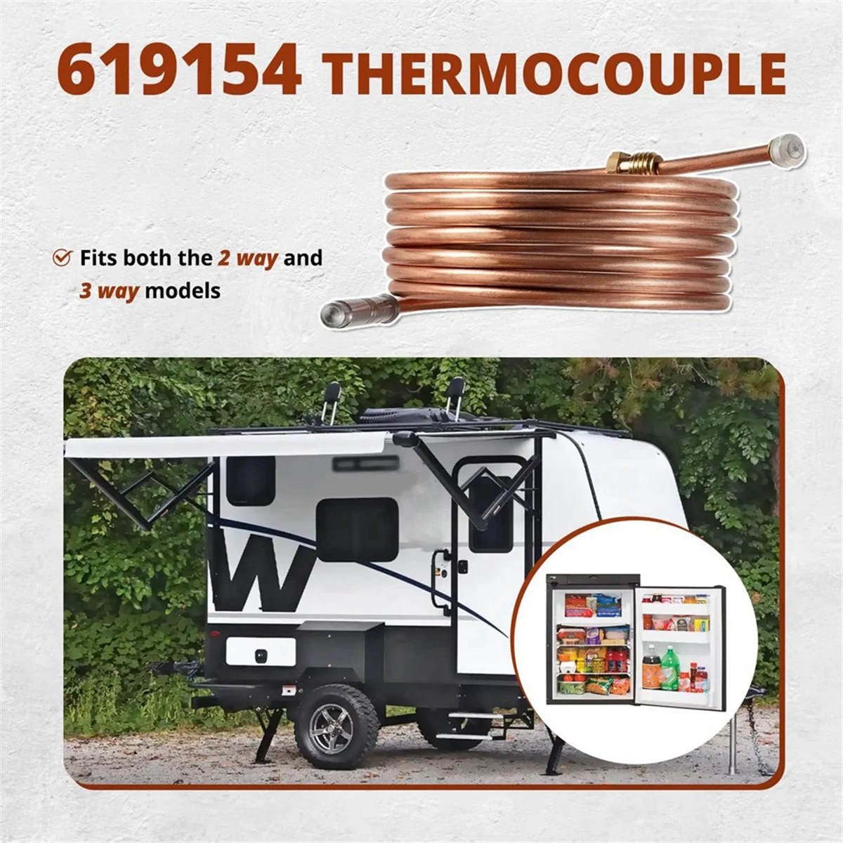 619154 Thermocouple Fits for N300 N300.3 Series RV Refrigerators for 2 Way 3 Way Models