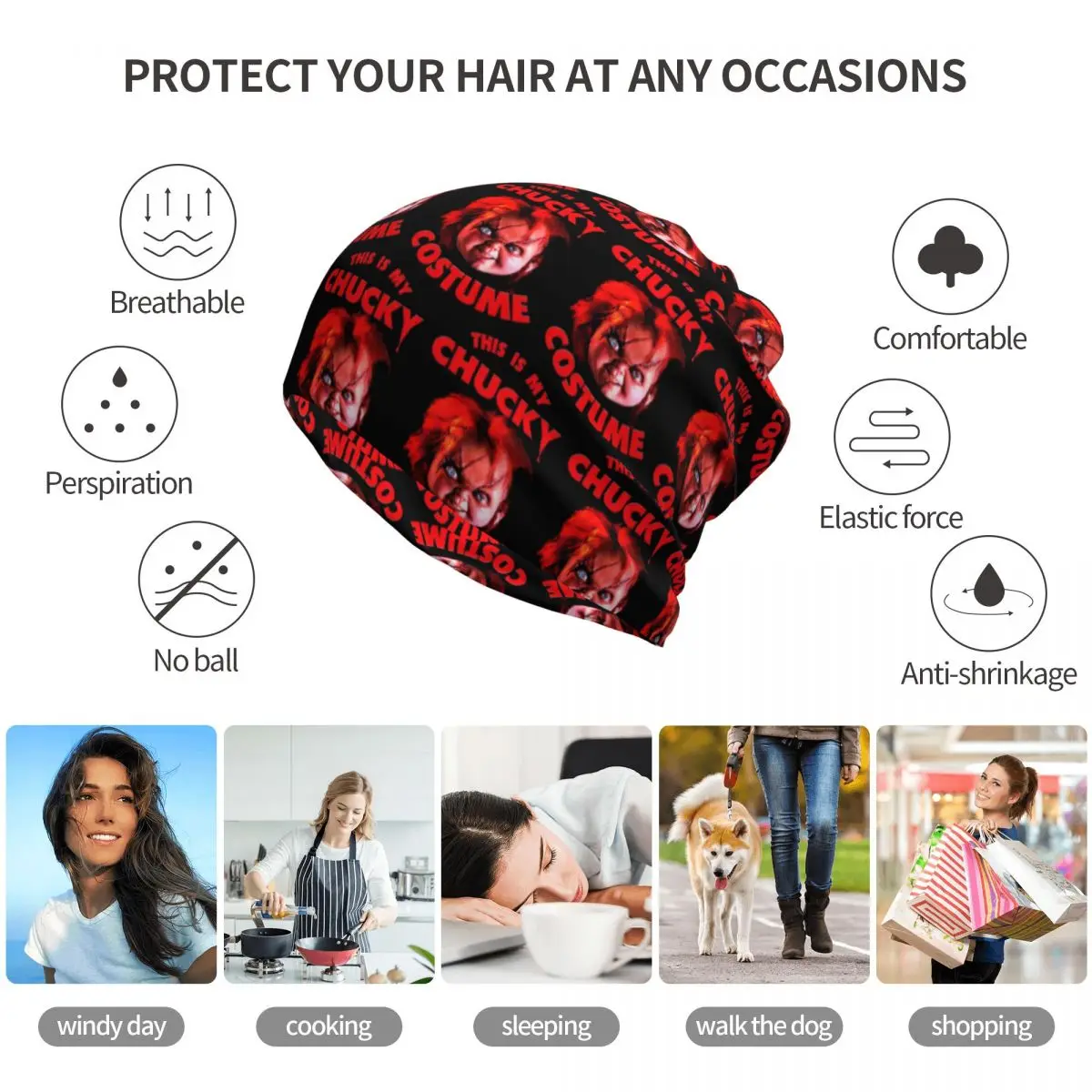 Chucky From Child's Play Bandana Neck Cover Mask Scarf Warm Headwear Beanies Hat for Men Women Adult Winter view 4