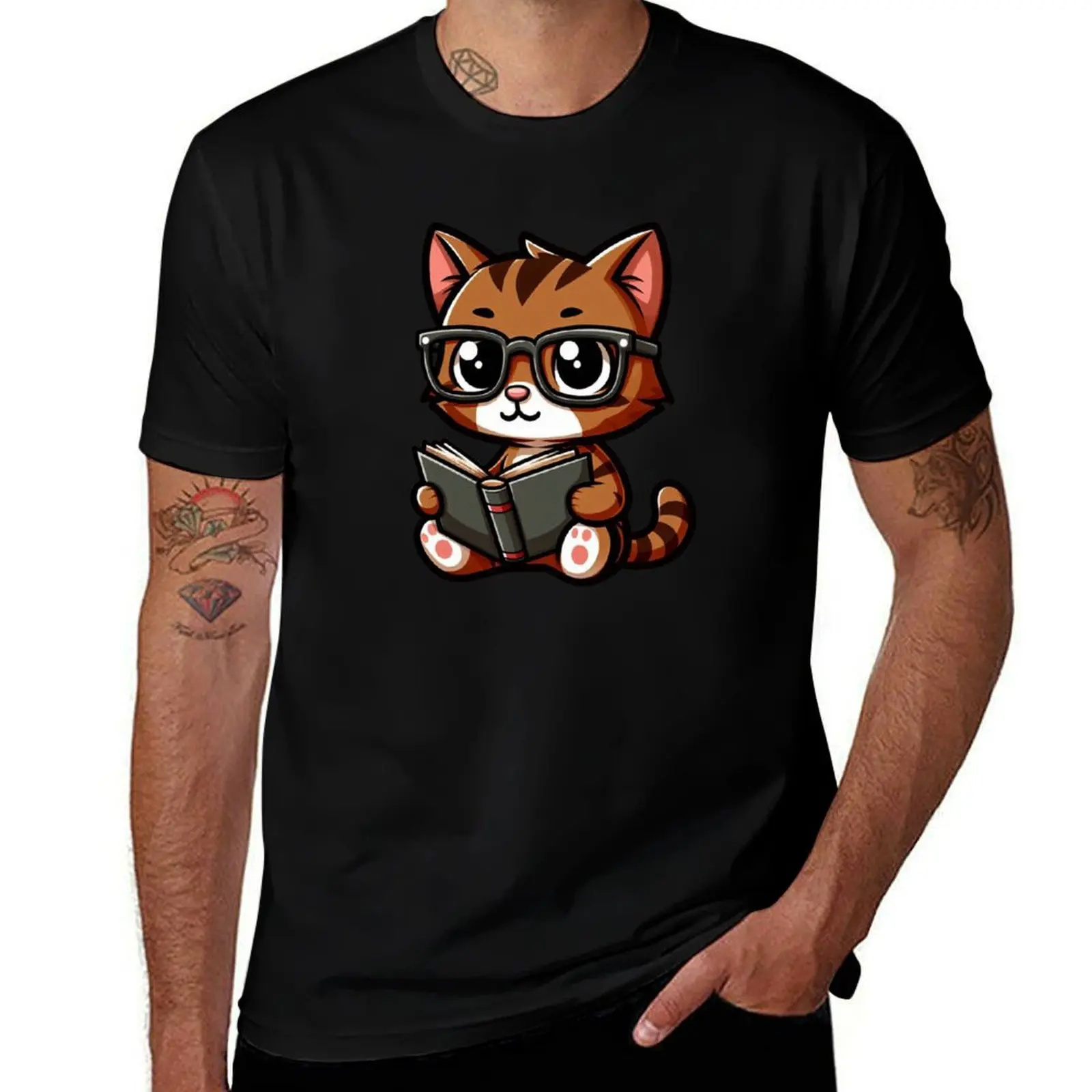 

Brown Tabby Cat Pet Book Lover T-Shirt man t shirt anime summer shirt mens vintage t shirts