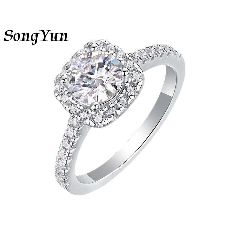 SONGYUN Brand Jewelry 925 Sterling Silver Ring VVS Moissanite Mother Day Ring Women 18K Real Gold Plated SYT Patent s925 Jewelry