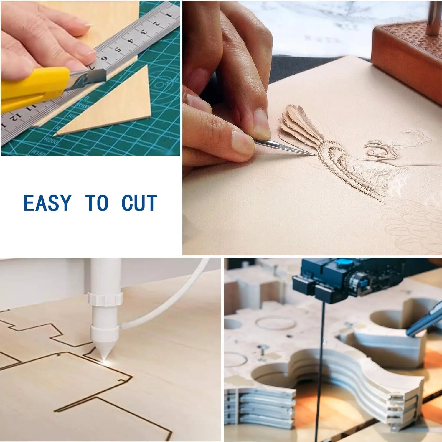 30 pacotes de folhas de basswood de 1/16 polegadas, madeira inacabada para artesanato, pintura, gravação a laser e corte CNC (12x12 polegadas-1,5 mm)