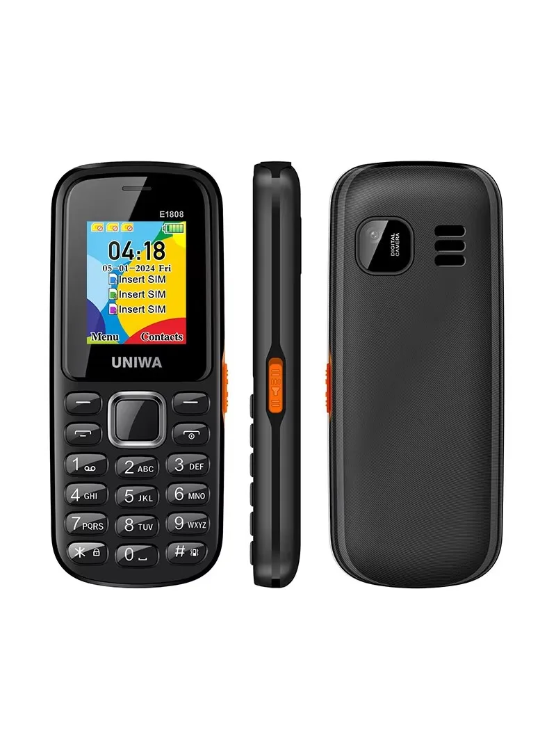 Téléphone portable sans fil avec clavier et bouton poussoir, téléphone pour personnes âgées, téléphone portable avec radio, 1.77 pouces, 800mAh, 2G, ummy WA E1808, 101