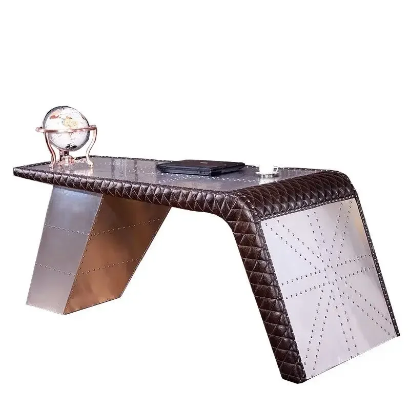 American industrial style furniture creative aviation aluminum desk office computer desk