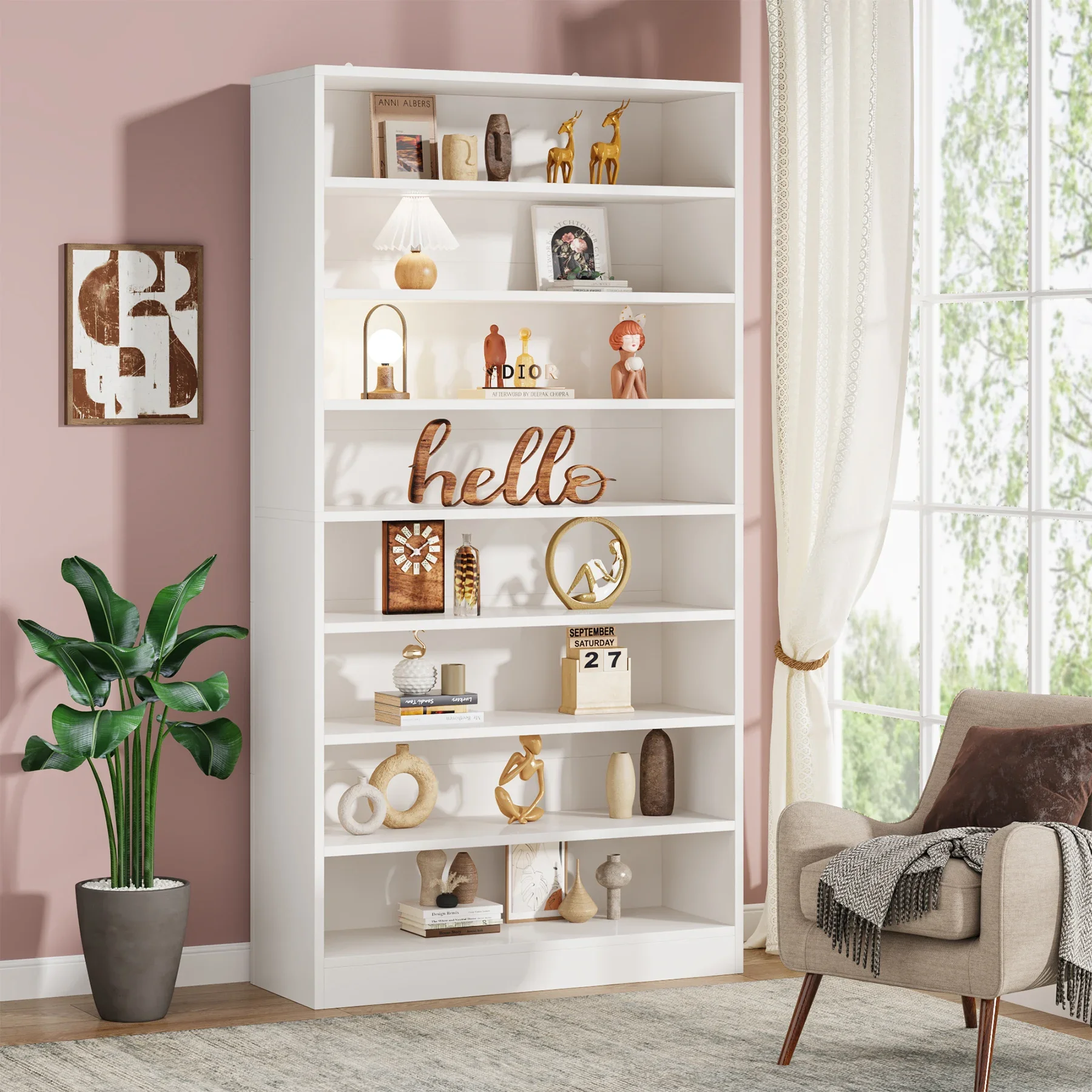 

Tribesigns 71 Inch Tall Bookcase, Modern Freestanding Bookshelf 9 Tier Bookcases,Display Shelf Storage Cabinet Organizer