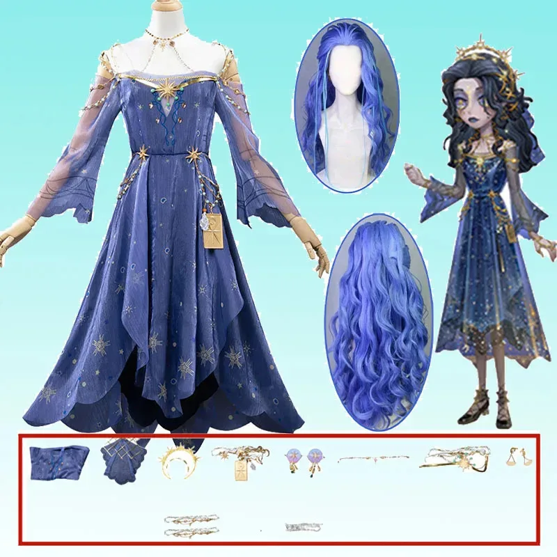 

Dream Everlasting Cosplay Game Identity V Psychologist Ada Mesmer Cosplay Costume Blue Dress Princess Fashion Uniform for Woman