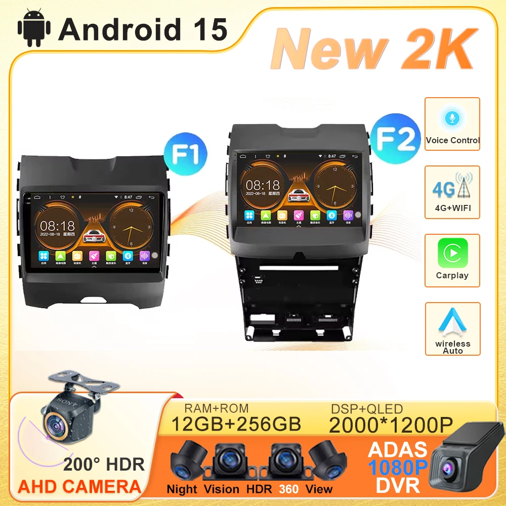 

Auto Radio For Ford Edge 2 2015 - 2018 Touch Screen Multimedia Player High-performance CPU Stereo HeadUnit Dash Cam No 2din DVD