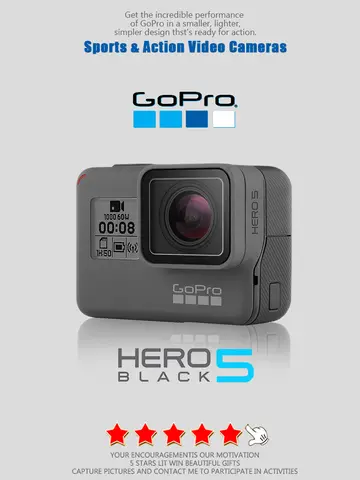 Gopro HERO 5 Black Action Camera fotocamera per sport all'aria aperta con Video 4K Ultra HD