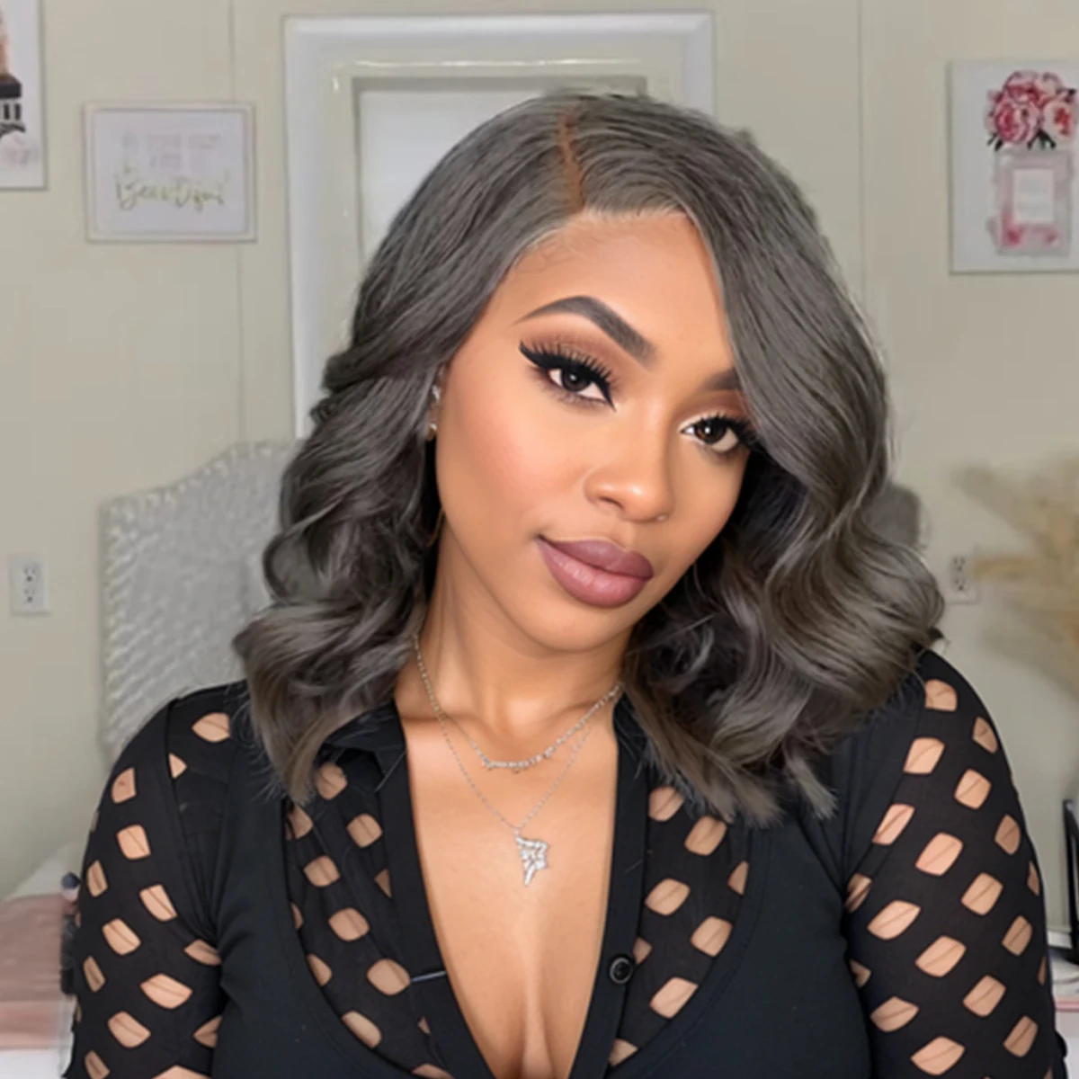 

Silver Grey Short Bob Wigs Human Hair Bob Wigs 5x5 6x6 HD Transparent Lace Front Wigs Human Hair Glueless Grey Lace Front Wigs