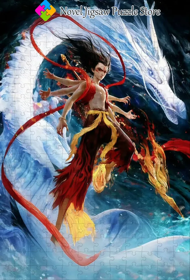 Film cinese Nezha Puzzle 108/200/300/500/1000 pezzi Puzzle per bambini Regali creativi fatti a mano Gioco di decompressione per adulti