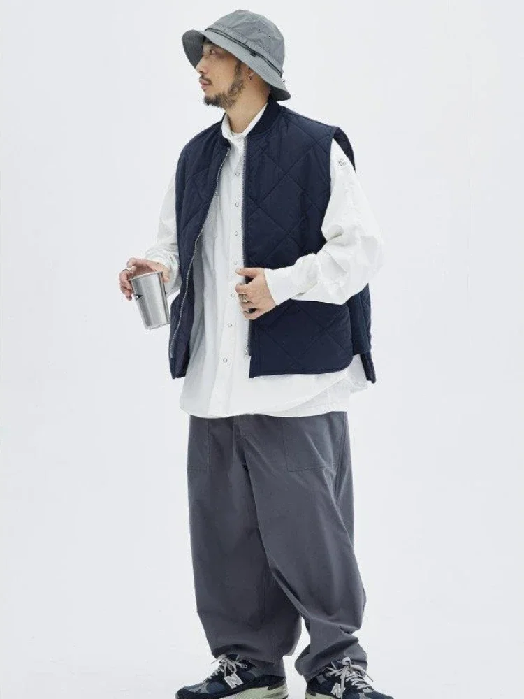 Men's Checkered Vest Autumn Winter Slim Fit Cotton Blazer Trendy Asian Streetwear for Layering Casual Wear​