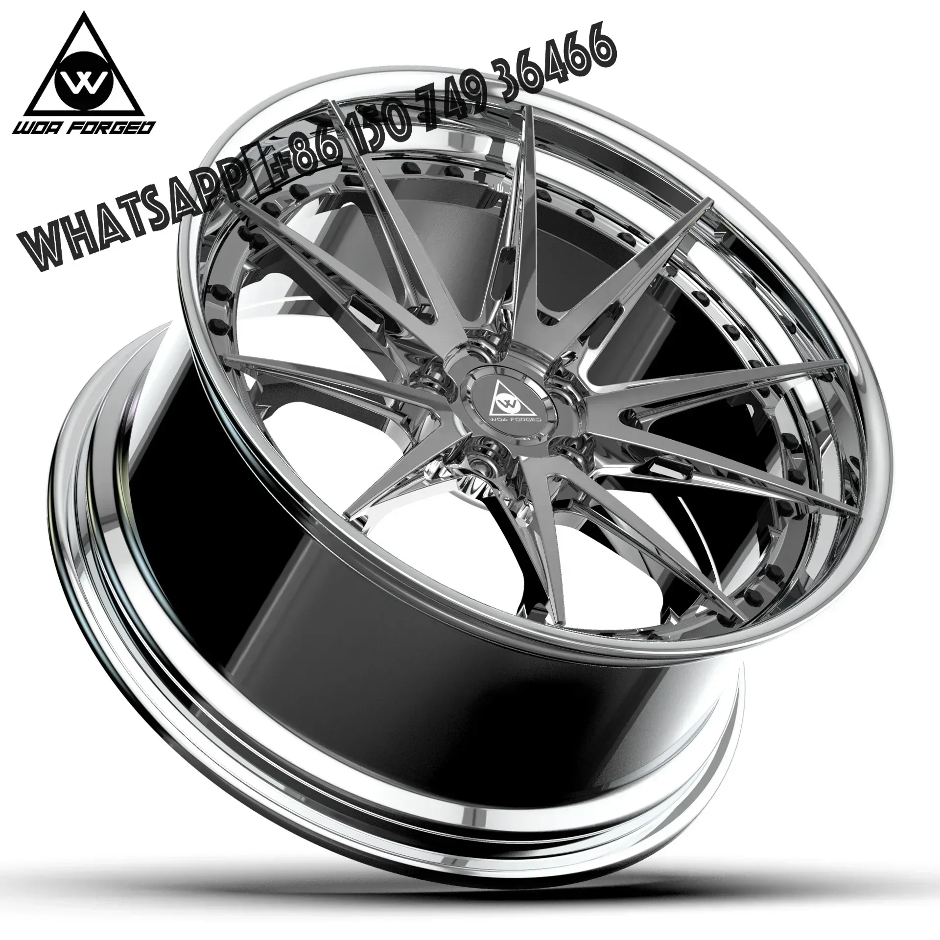 

2 Piece Custom Wheel Forged Car Rim Lightweight Brushed Face Polished Rim 6061-T6 Aluminum Alloy Customized 18 19 20 21 22 Inch