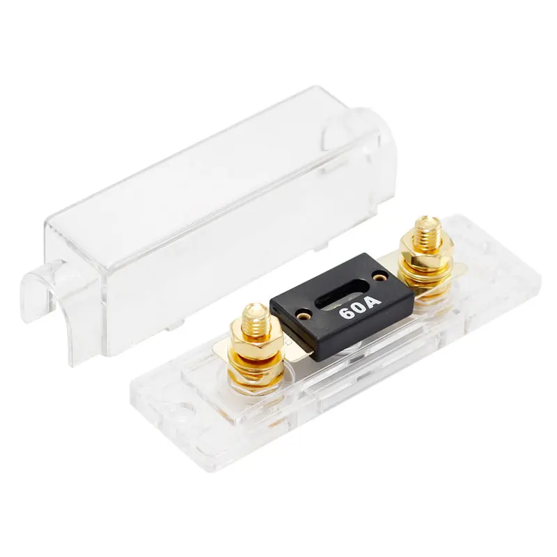 Car Audio ANL Fuse Holder Fuse Holder Inline Car 12V with Transparent Base and Cover for Automotive Truck Video System