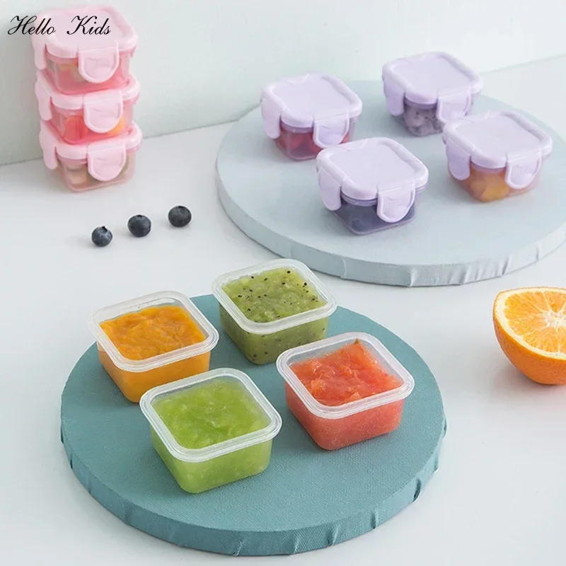 60ml Mini Thickened Sealed Fresh Box Food-grade Portable Baby Food Storage Freezer Containers Jam Dispenser Box Lunch Tableware