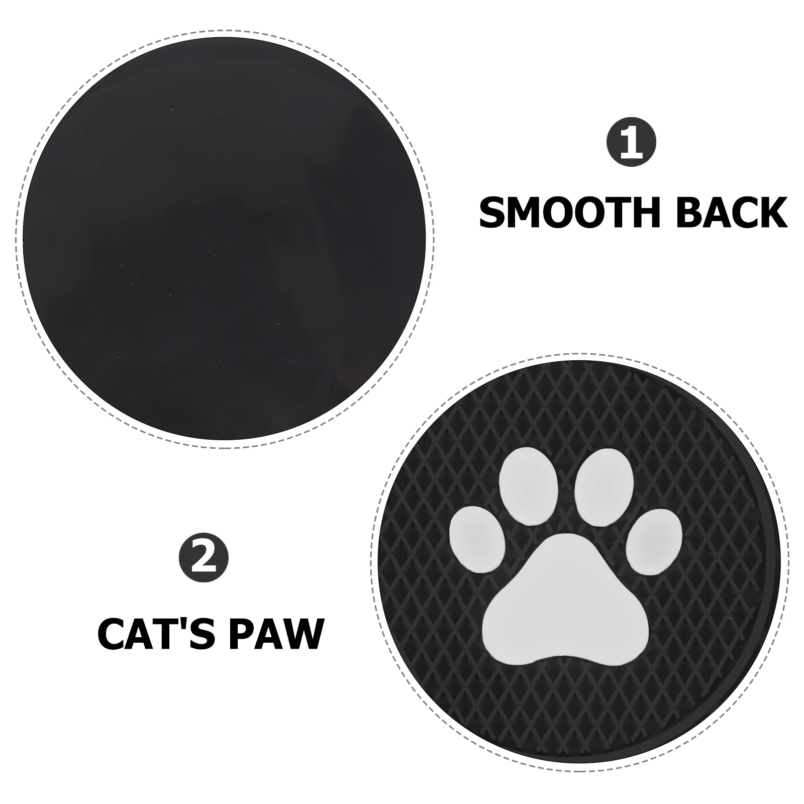 

4Pcs Car Cup Mats Black Pvc Paw Anti- Heat Resistant Vehicle Interior Cup Holder Pads Car Accessories