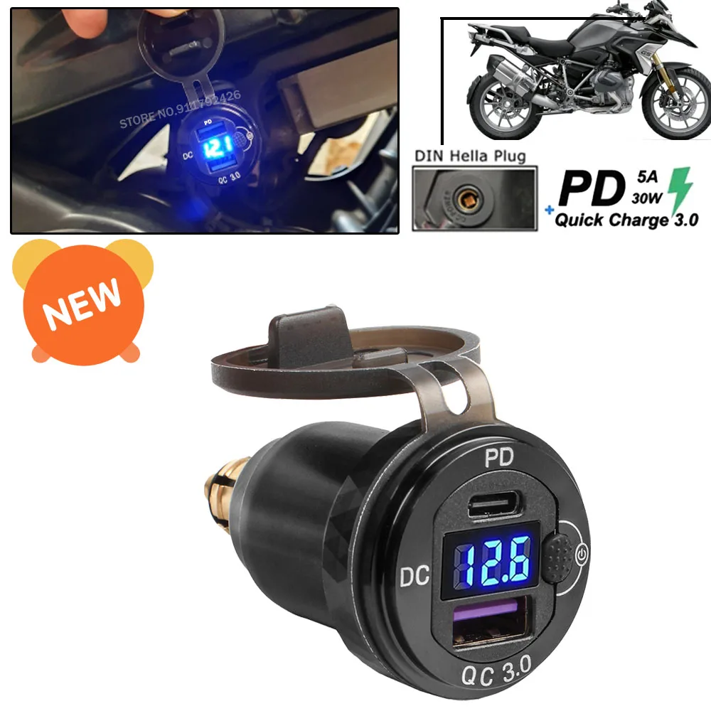 K1200GT R1150RT Motorcycle Power Adapter Dual USB Charger Cigarette Lighter Waterproof For BMW R1200RT F900XR R1250GS ADV F850GS