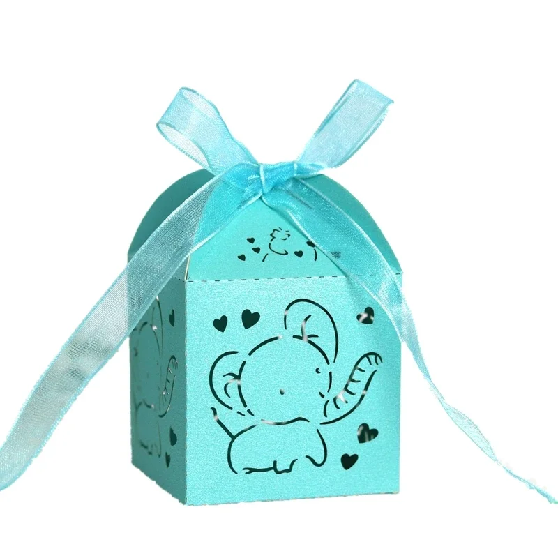 10pcs Elephant Shaped Candy Box for Baby Shower Cute Gift Boxes for Children Birthday Party Favors Packaging Supplies Wholesale