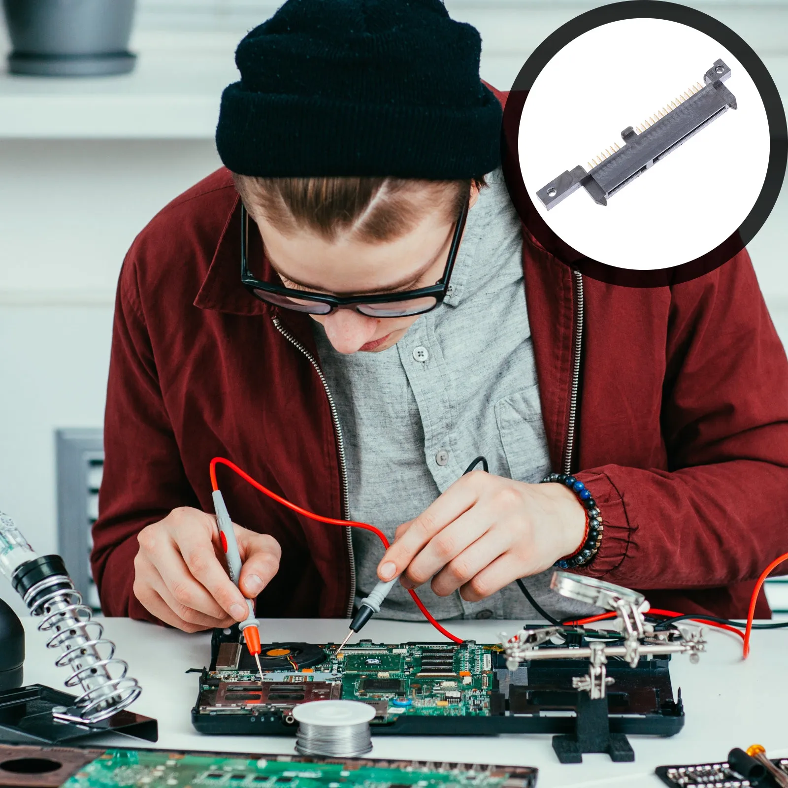 

Hard Drive Connector Compatible for Dv6000 Laptop Replacement Interposer Adapter Upgrade Repair Hard Drive Connector