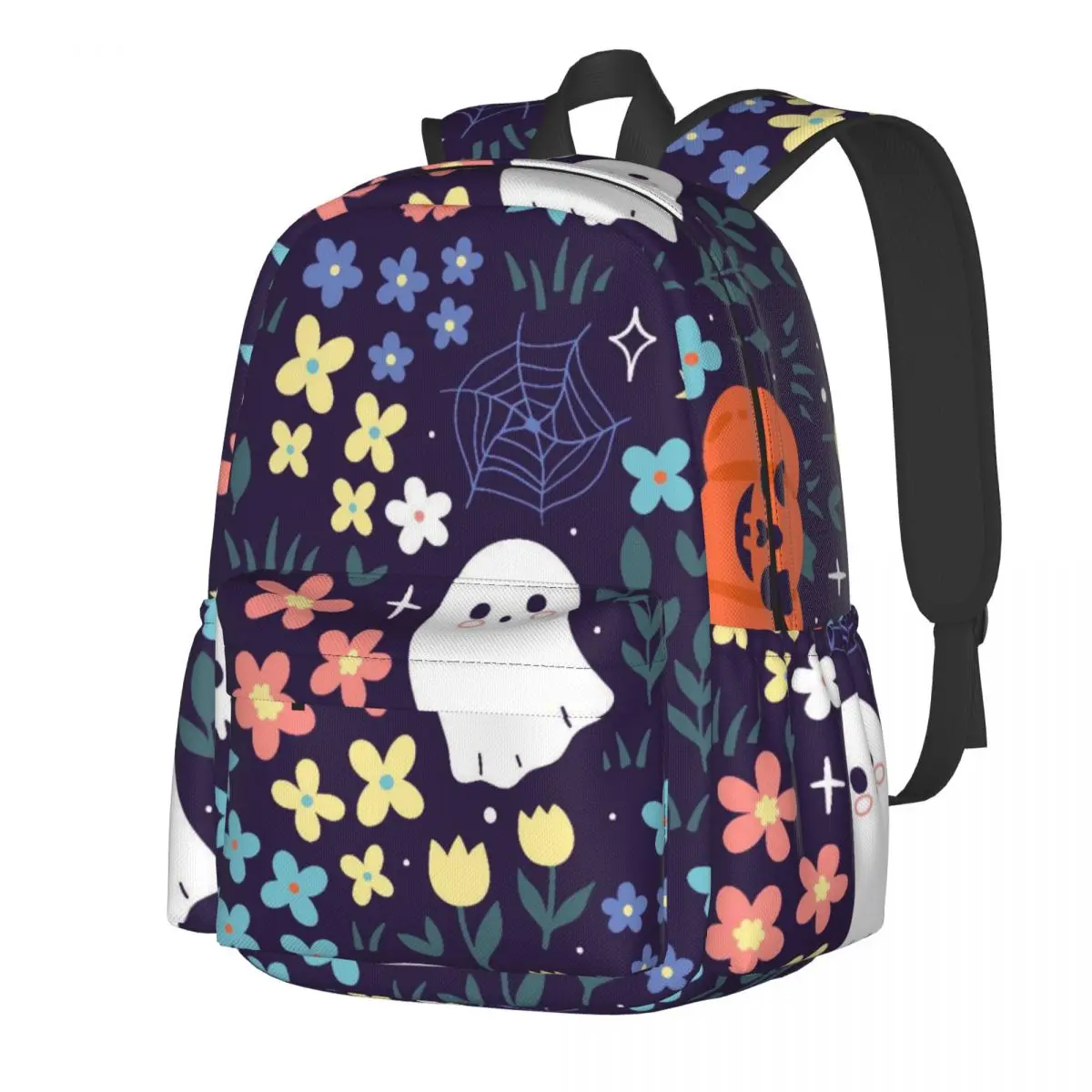 Pumpkin Ghost Pattern Halloween Large Capacity Student Bookbag Casual Fashion Backpack Schoolbag Lightweight Travel Bag