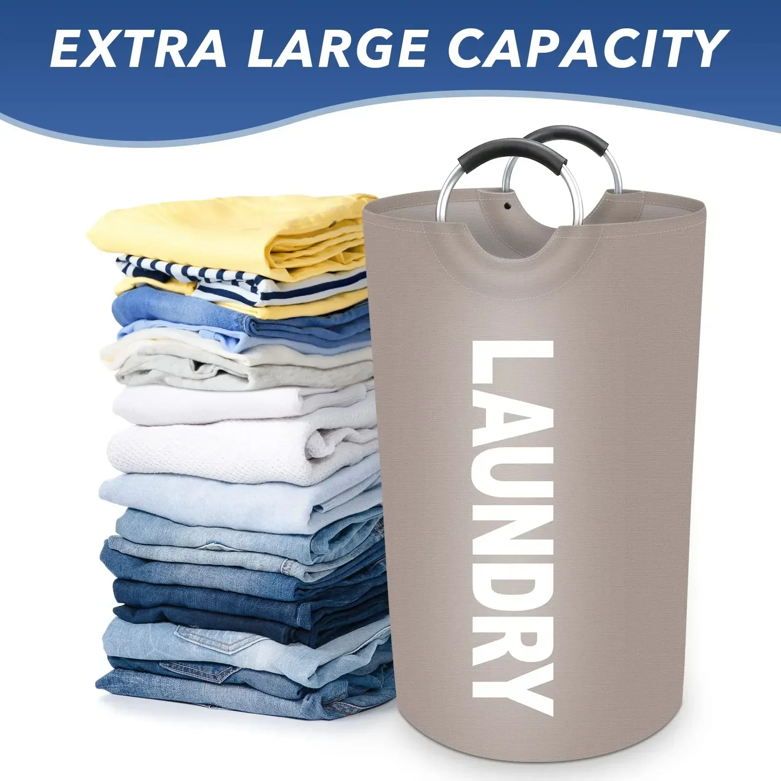 

Large Laundry Hamper 115L Collapsible Laundry Bag with Comfortable Handle Folding Laundry Basket Dirty Clothes Storage Bin