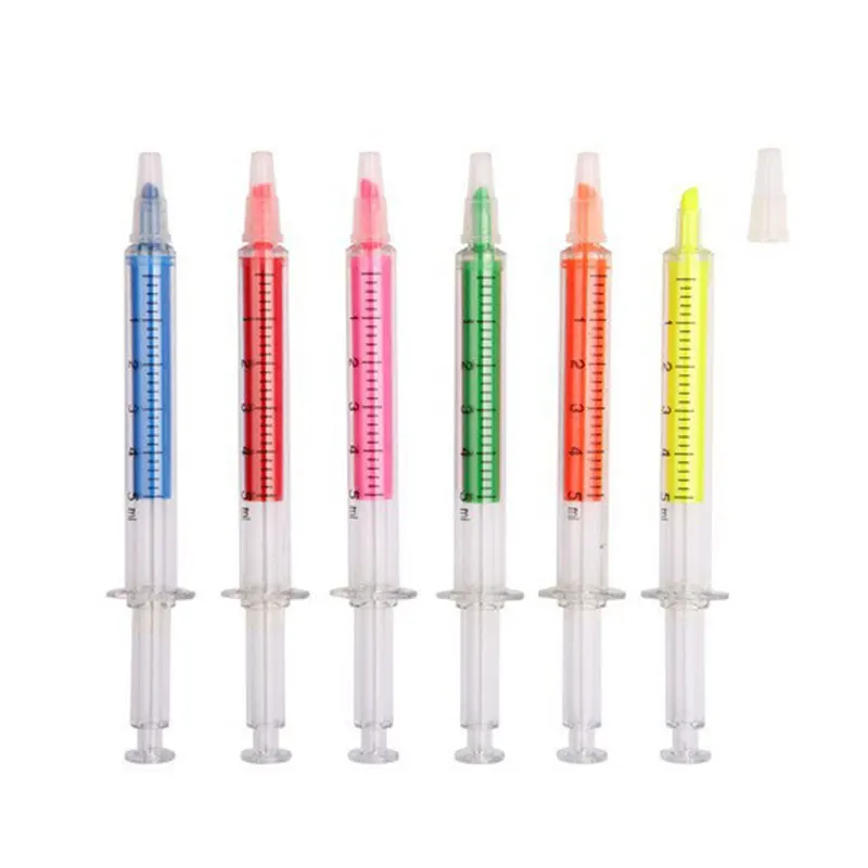 

80Pcs Cylinder Cute Kawaii Art colored Marker Graffiti Pen stationery highlighters paint Syringe Lovely Fluorescent