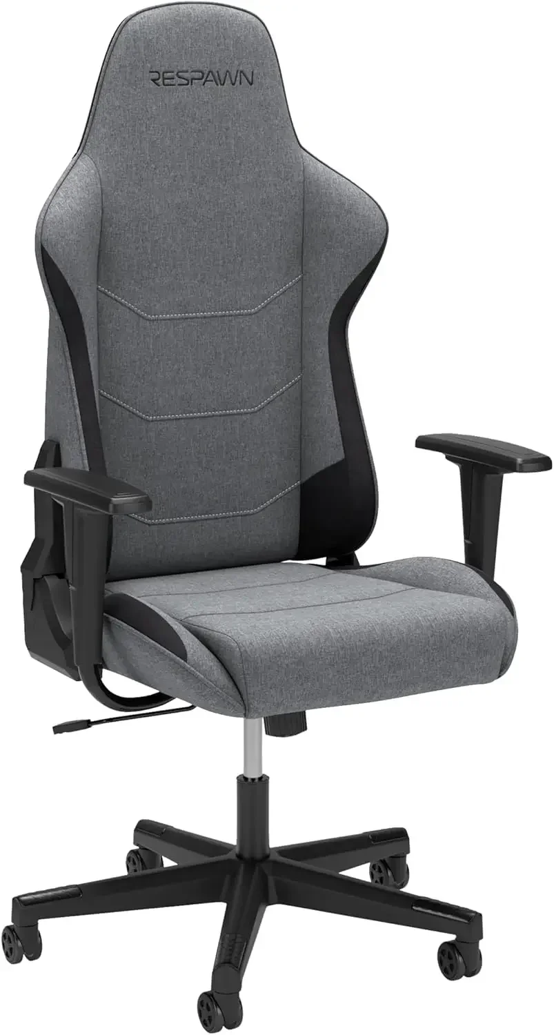 110 Gaming Chair - Gamer Chair PC Computer Chair, Ergonomic Gaming Chairs, Office Chair with Integrated Headrest,, Grey Fabric