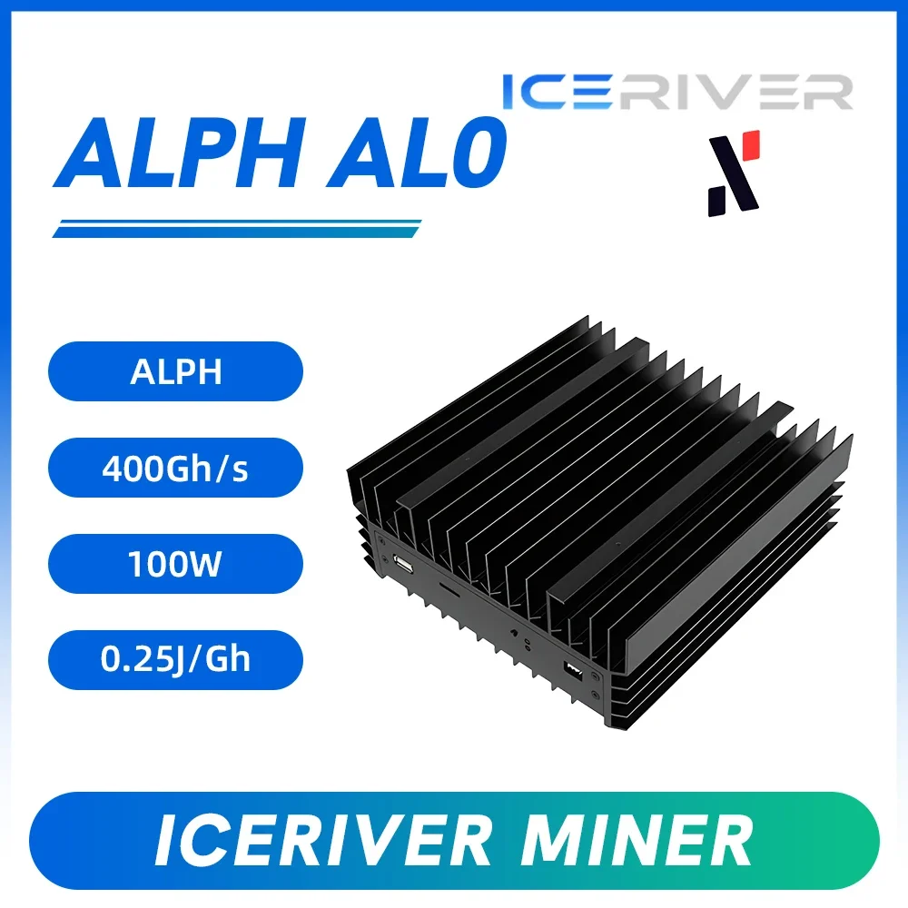 New IceRiver ALPH AL0 400GH/S 100W Crypto Miners Alephium Mining Blake3 Algorithm Asic Mining Machine With PSU