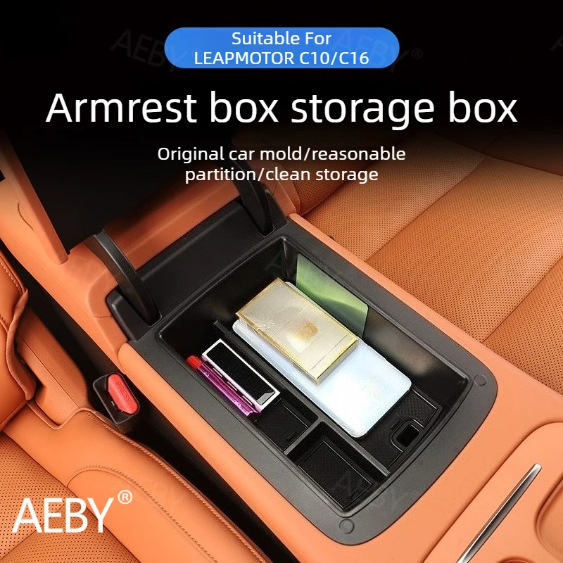

For LEAPMOTOR C10/C16 2024 2025 2026 Center Console Armrest Storage Box,Interior armrest storage box,Car Organizer Tray