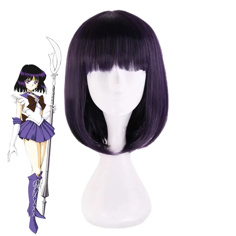 

Аниме Сейлор Сатурн Томоэ Хотару 35 см короткий парик для косплея термостойкие парики из синтетических волос