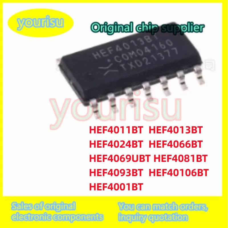 SMD 로직 칩, HEF4001BT, HEF4011BT, HEF4013BT, HEF4024BT, HEF4066BT, HEF4069UBT, HEF4081BT, HEF4093BT, HEF40106BT, SOP14, SOP-14, 5 개