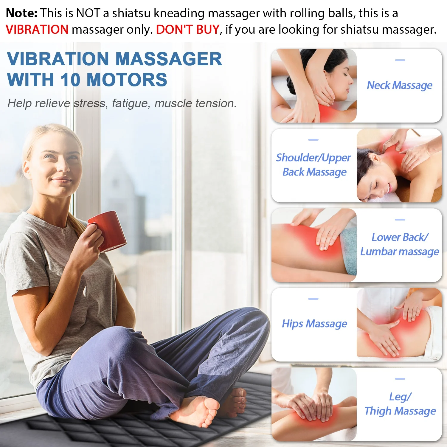 مرتبة تدليك مريحة توفر سرير هوائي تسخين كهربائيًا للاسترخاء العميق مناسبة للترفيه العائلي. #4