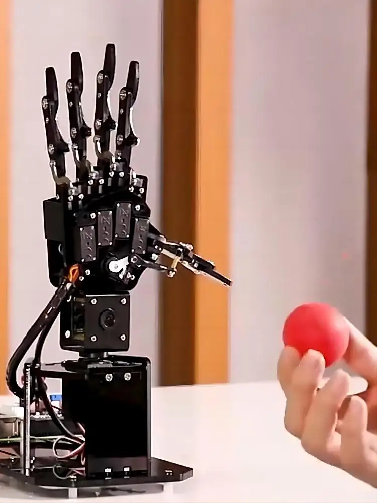 Ręka mechaniczna 5 DOF z palcami, AI Vision, rozpoznawanie UHandPi, śledzenie, programowalny robot dla Raspberry Pi 4B/5, zestaw DIY robota