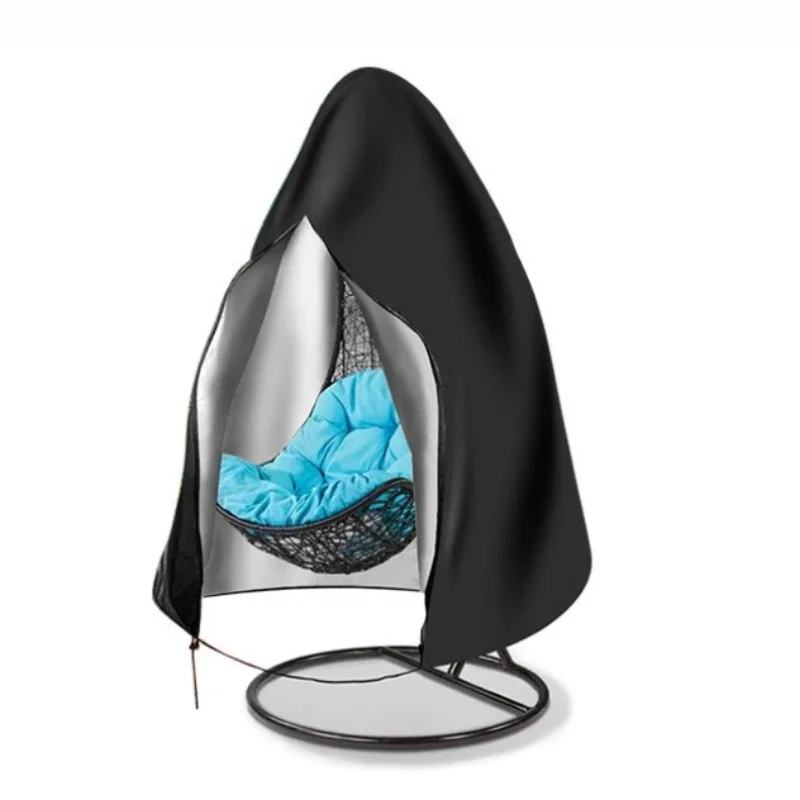 Hanging Basket Chair Dust Shield Garden Courtyard Outdoor Swing Rainproof Covers Bird Nest Protective Cloths Black Zipper Style